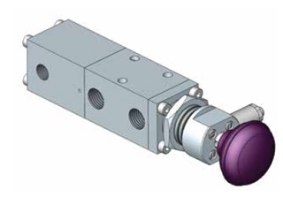 1500系列滑阀，带先导和手动锁扣的弹簧复位阀